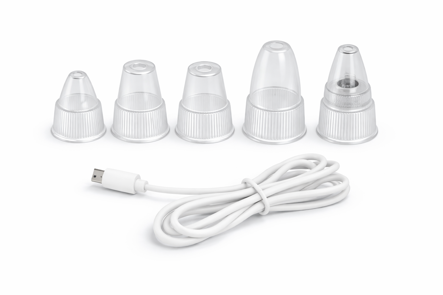 opzetstukken van Porexa gezicht reiniger met verschillende koppen en accessoires